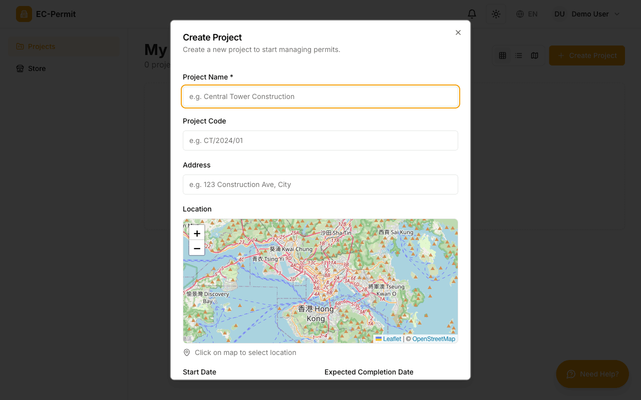 建立專案對話框與表單欄位